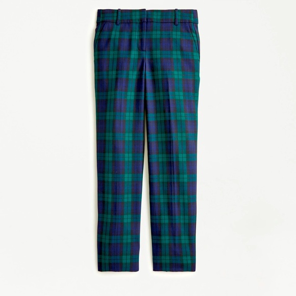 J. Crew Cameron slim pant in Black Watch tartan stretch wool, size 0, NWOT - Picture 2 of 6